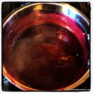 Red wine-blackberry reduction simmering!