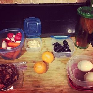 Meal prep for tomorrow's breakfast and lunch