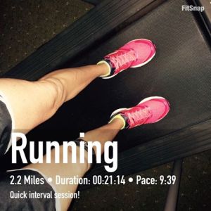 1:3 interval training, ran one minute hard, 3 at a steady pace for 21 minutes. 