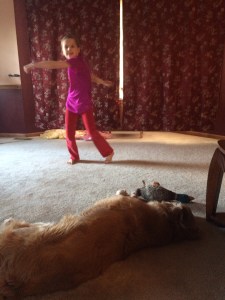 Doesn't my dog look thrilled?  LOL