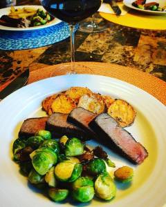 We served this with a hearty yet lighter Pinot Noir.  Delish!