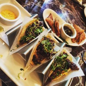 Short rib tacos from The Grand Lux Café in Chicago-YUM!