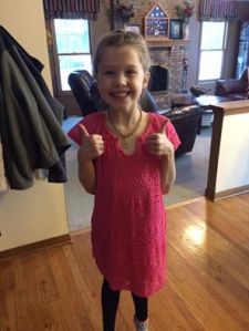 A big thumbs up for our new nanny!